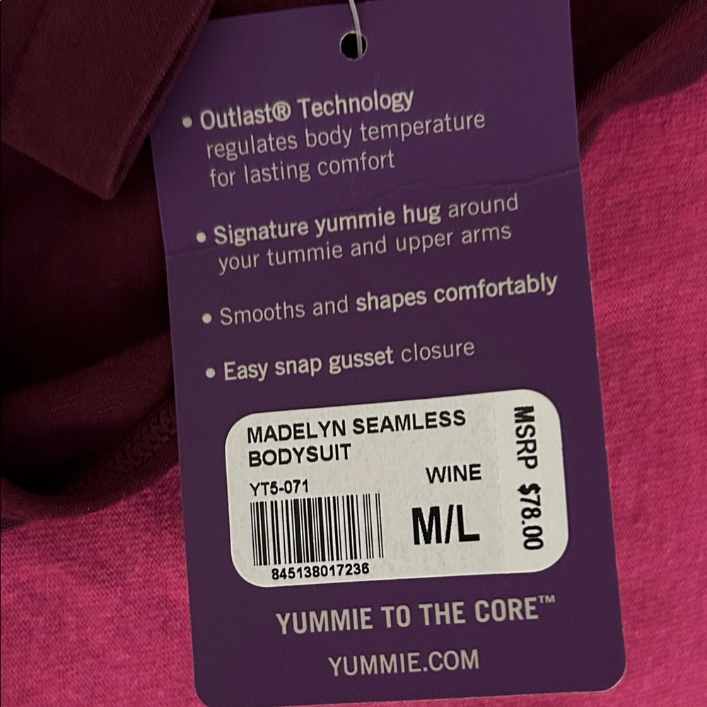 Yummie temperature regulating Maroon High-Neck light compression Bodysuit - Picture 2 of 4